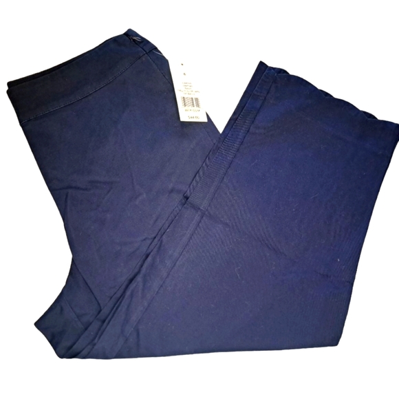 NEW Kim Rogers Navy Blue Capris Pants with Scalloped Hem Size 6 - Picture 3 of 7